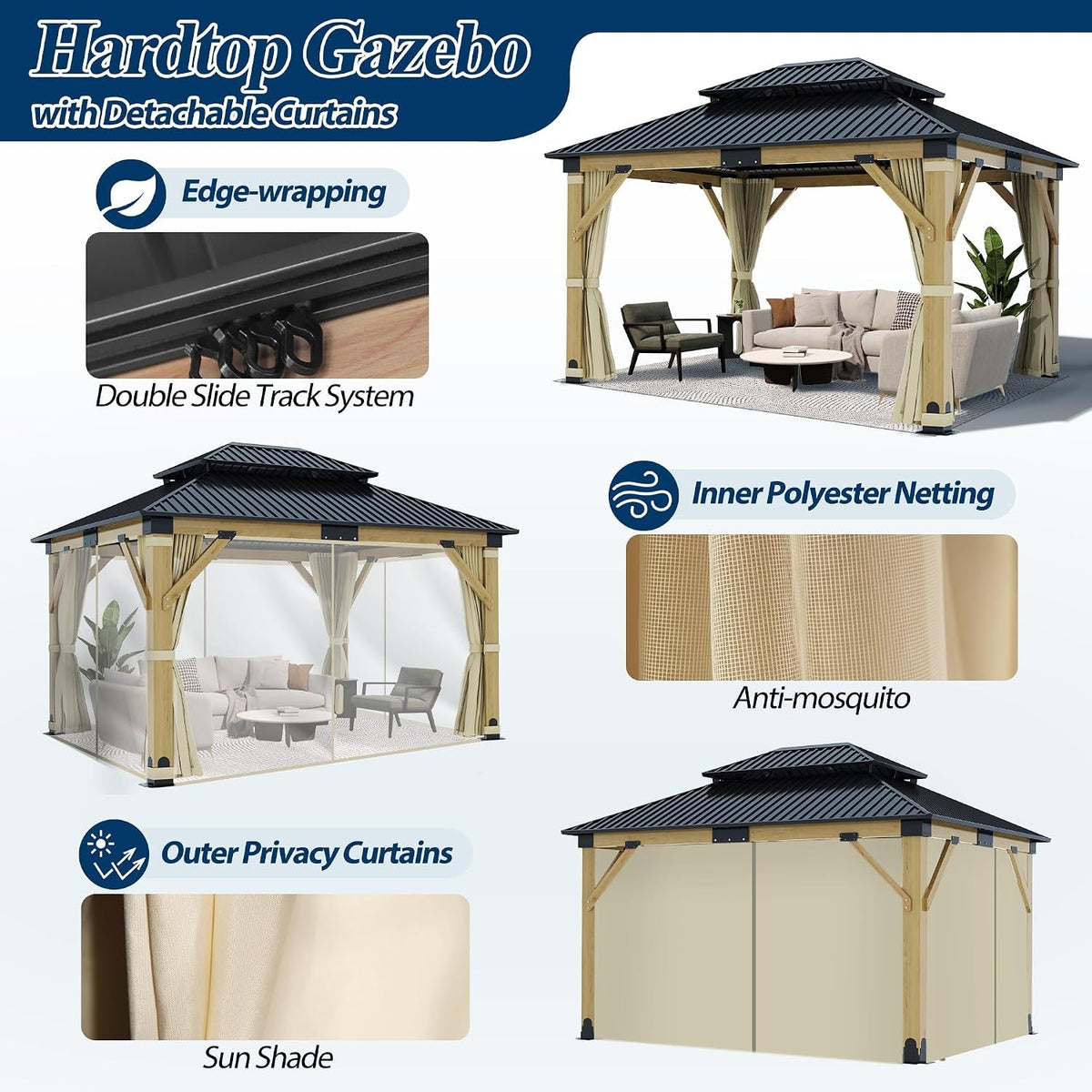 Industrial Strength Weatherproof Gazebo 11 By 13 Feet