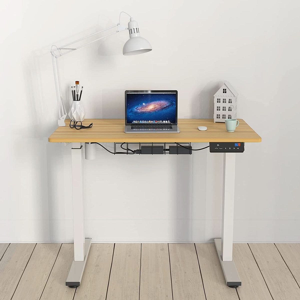 Oak Electric Height Adjustable Standing Desk 40x24