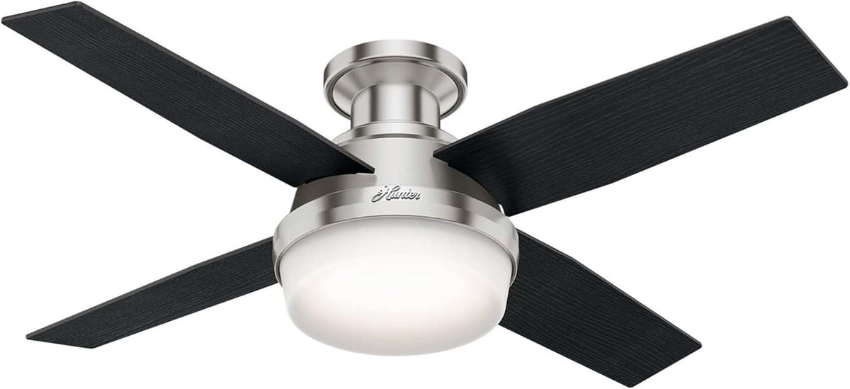 Fan Dempsey 44 Inch Brushed Nickel Ceiling Fan With LED