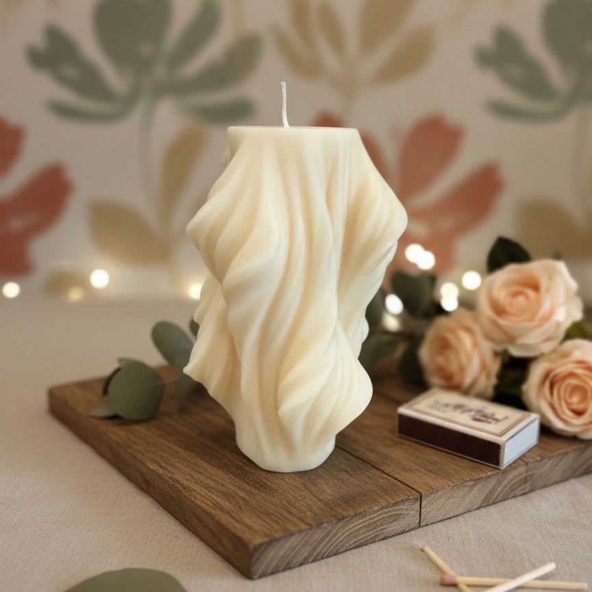 Twist Sculptural Candle — Handmade Soy Wax Art for Modern Spaces