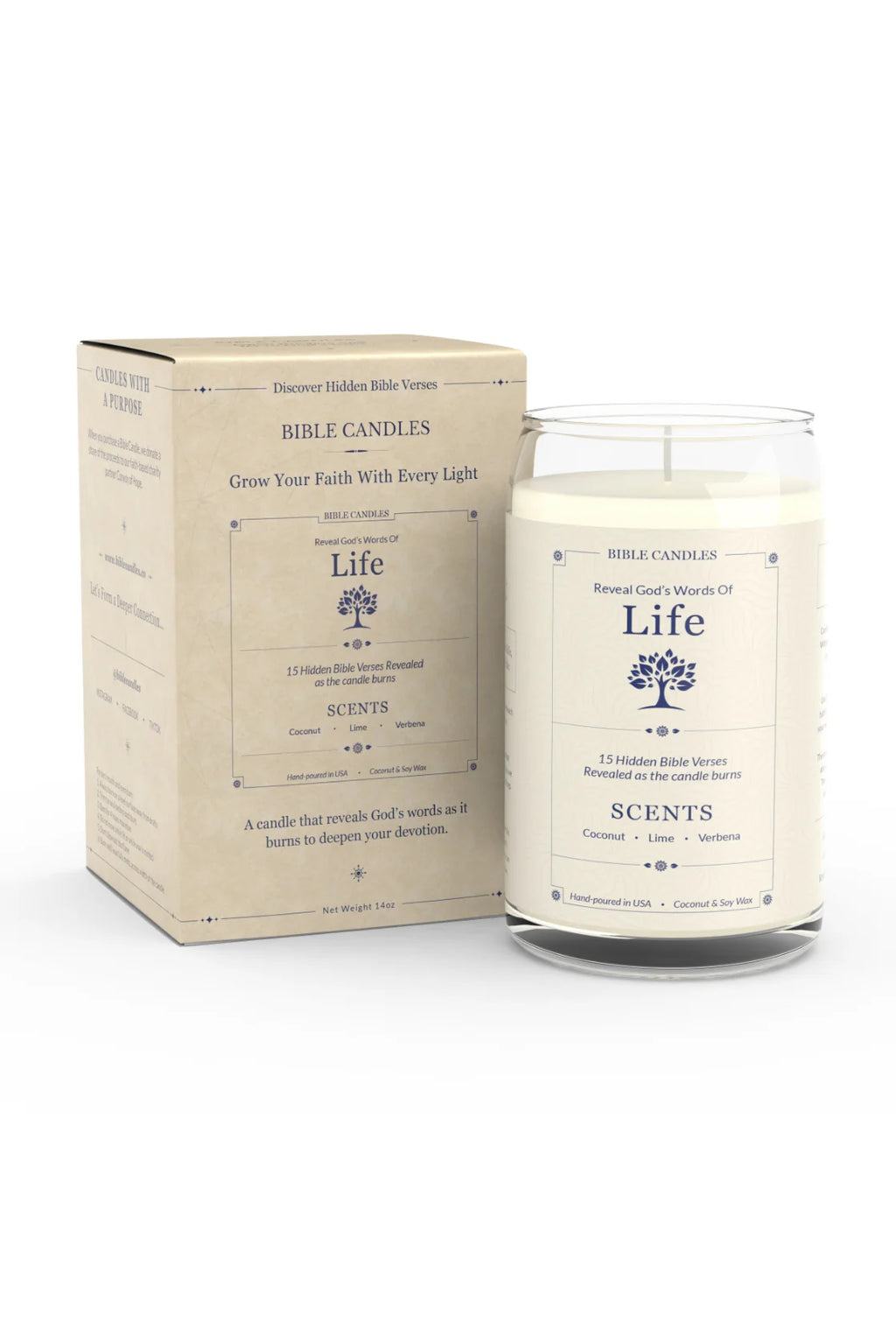 Life Christian Candle - Coconut Lime Verbena | Bible Candles Co.